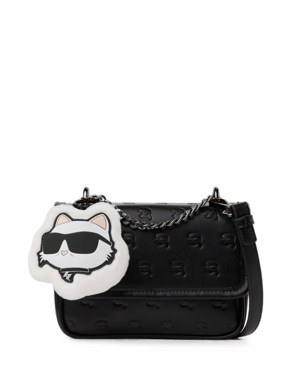 Borsa a spalla per bambina Karl Lagerfeld Kids nera con motivo Ikon Choupette Z31458 09B KARL LAGERFELD KIDS 