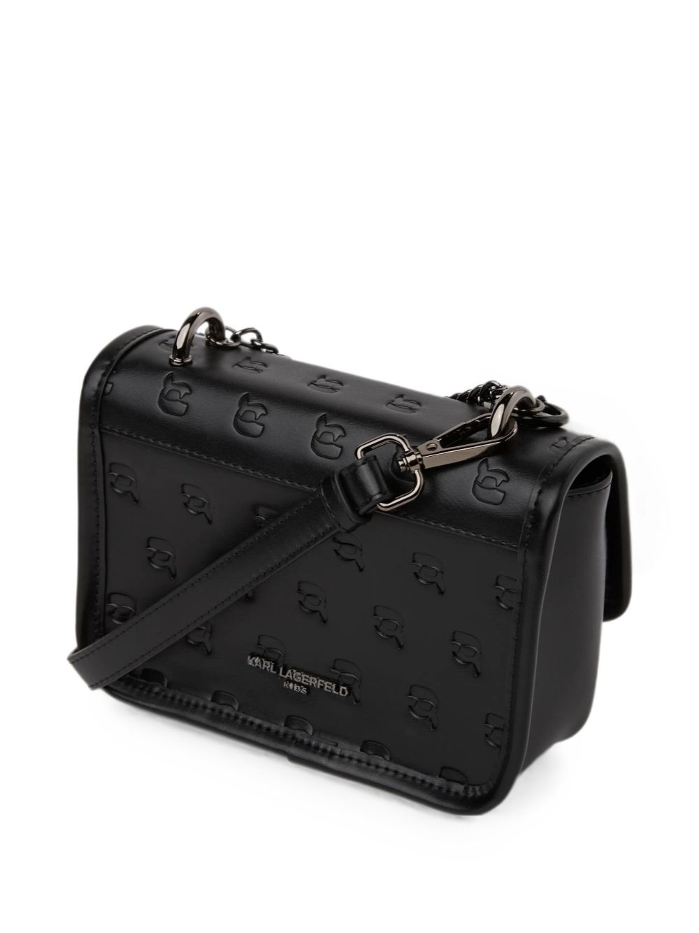 Borsa a spalla per bambina Karl Lagerfeld Kids nera con motivo Ikon Choupette Z31458 09B KARL LAGERFELD KIDS 