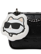 Borsa a spalla per bambina Karl Lagerfeld Kids nera con motivo Ikon Choupette Z31458 09B KARL LAGERFELD KIDS 