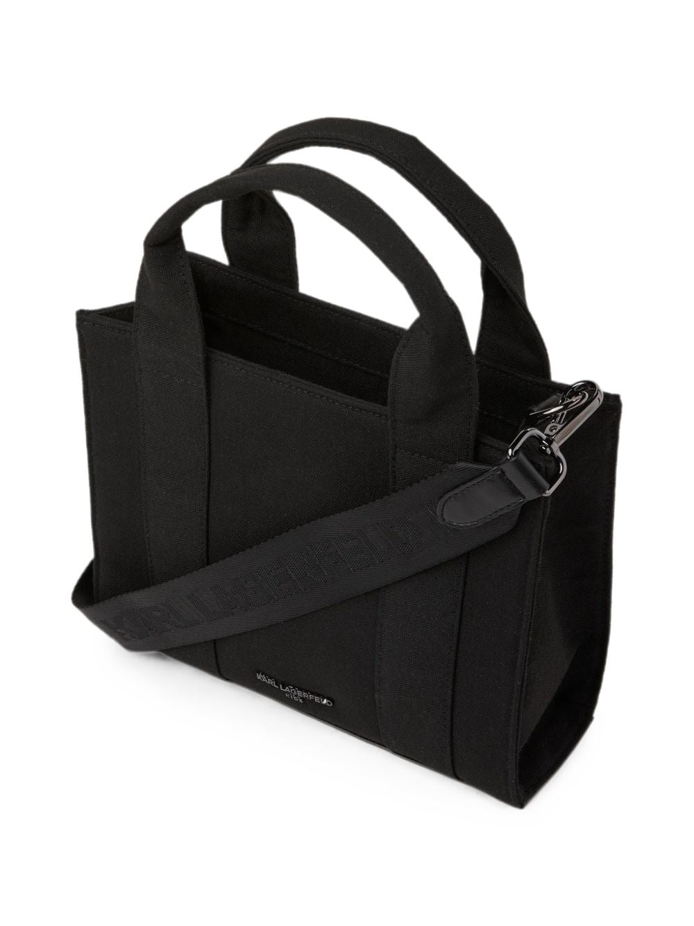 Borsa tote per bambina Karl Lagerfeld Kids nera con stampa Ikon Choupette sul davanti Z31468 09B KARL LAGERFELD KIDS 