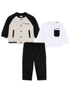 Set tre pezzi per neonato Karl Lagerfeld Kids nero con logo sul davanti Z31485 09B KARL LAGERFELD KIDS 