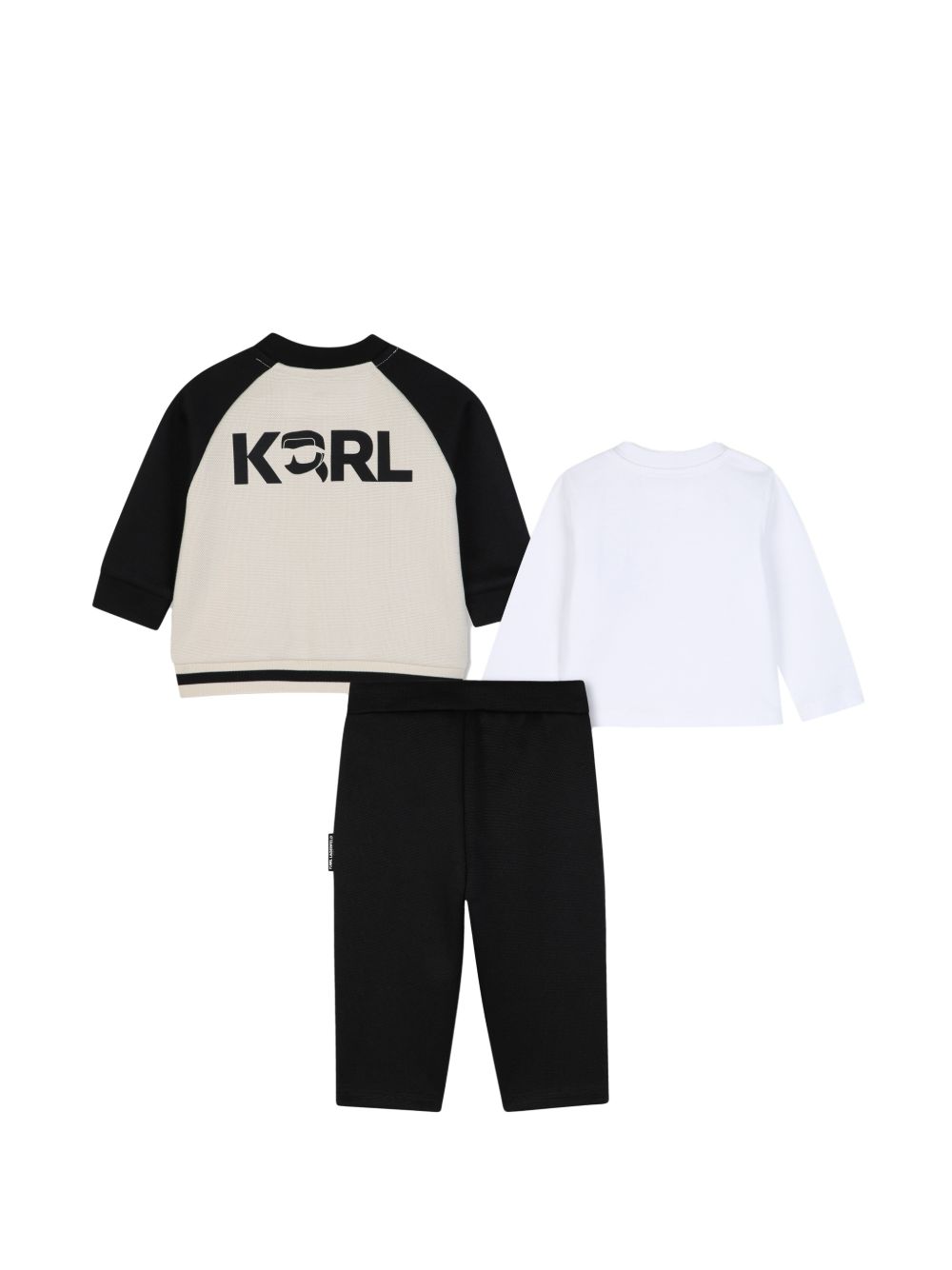 Set tre pezzi per neonato Karl Lagerfeld Kids nero con logo sul davanti Z31485 09B KARL LAGERFELD KIDS 