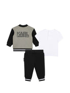 Set tre pezzi per neonato Karl Lagerfeld Kids multicolore con stampa con logo sul davanti Z31492 U60 KARL LAGERFELD KIDS 