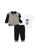Set tre pezzi per neonato Karl Lagerfeld Kids multicolore con stampa con logo sul davanti Z31492 U60 KARL LAGERFELD KIDS 