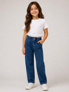 Jeans per bambina Kenzo Kids in denim con vita elasticizzata K61904 Z25 KENZO KIDS 
