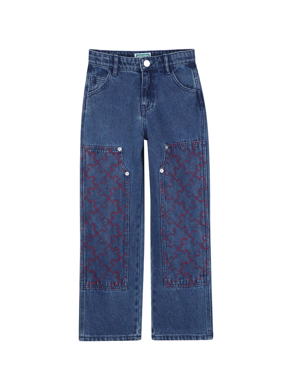Jeans per bambino Kenzo Kids in denim con ricamo sulle gambe K61917 Z25 KENZO KIDS 