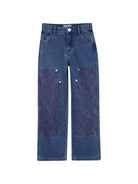 Jeans per bambino Kenzo Kids in denim con ricamo sulle gambe K61917 Z25 KENZO KIDS 
