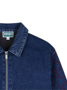 Giubbino per bambino Kenzo Kids blu con stampa grafica sul retro K61922 Z25 KENZO KIDS 