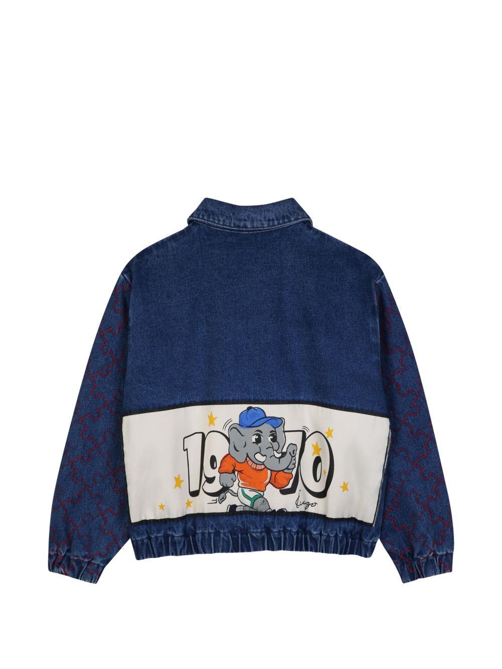 Giubbino per bambino Kenzo Kids blu con stampa grafica sul retro K61922 Z25 KENZO KIDS 