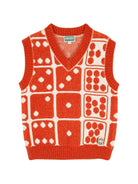 Gilet per bambino Kenzo Kids arancione con motivo a dadi K61925 421 KENZO KIDS 