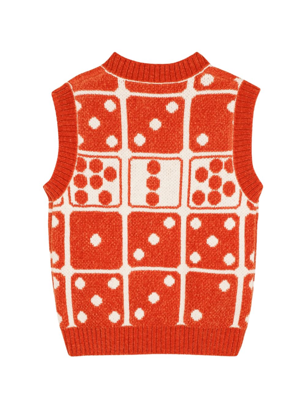 Gilet per bambino Kenzo Kids arancione con motivo a dadi K61925 421 KENZO KIDS 