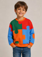 Felpa per bambino Kenzo Kids arancione con design puzzle K61926 Z41 KENZO KIDS 