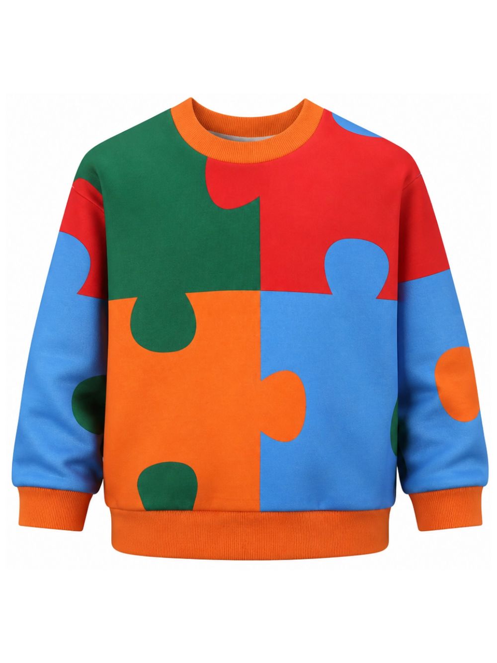 Felpa per bambino Kenzo Kids arancione con design puzzle K61926 Z41 KENZO KIDS 