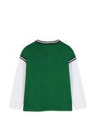 T-shirt per bambino Kenzo Kids verde con maniche a contrasto K61931 651 KENZO KIDS 