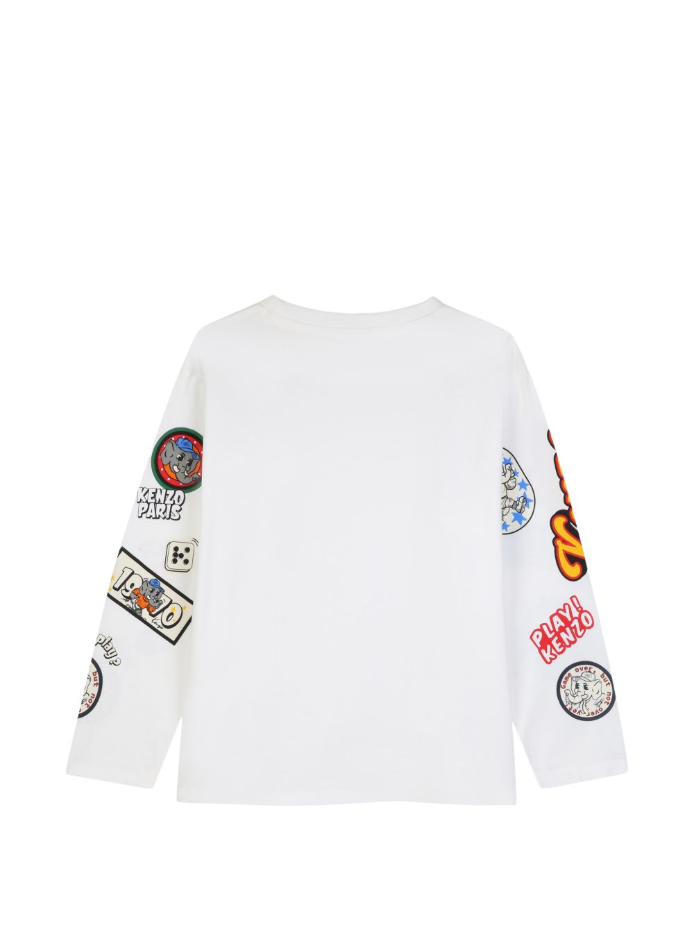 T-shirt per bambino Kenzo Kids bianca con stampa grafica sulle maniche K61933 117 KENZO KIDS 