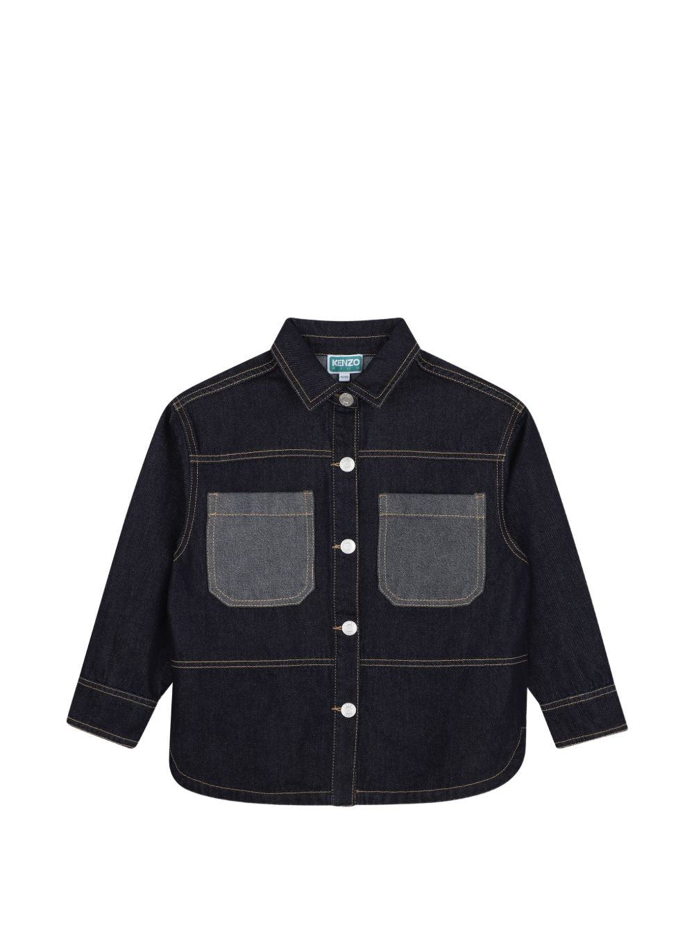 Camicia per bambino Kenzo Kids in denim con applicazione K61938 Z35 KENZO KIDS 