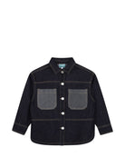 Camicia per bambino Kenzo Kids in denim con applicazione K61938 Z35 KENZO KIDS 