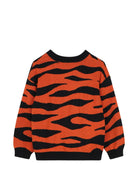 Maglione per bambino Kenzo Kids arancione e nero con motivo tigre a intarsio K61939 E10 KENZO KIDS 