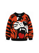 Maglione per bambino Kenzo Kids arancione e nero con motivo tigre a intarsio K61939 E10 KENZO KIDS 
