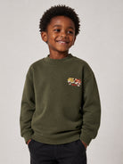 Felpa per bambino Kenzo Kids verde con stampa grafica K61940 64Q KENZO KIDS 