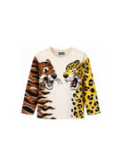 T-shirt per bambino Kenzo Kids beige con stampa grafica K61960 21G KENZO KIDS 