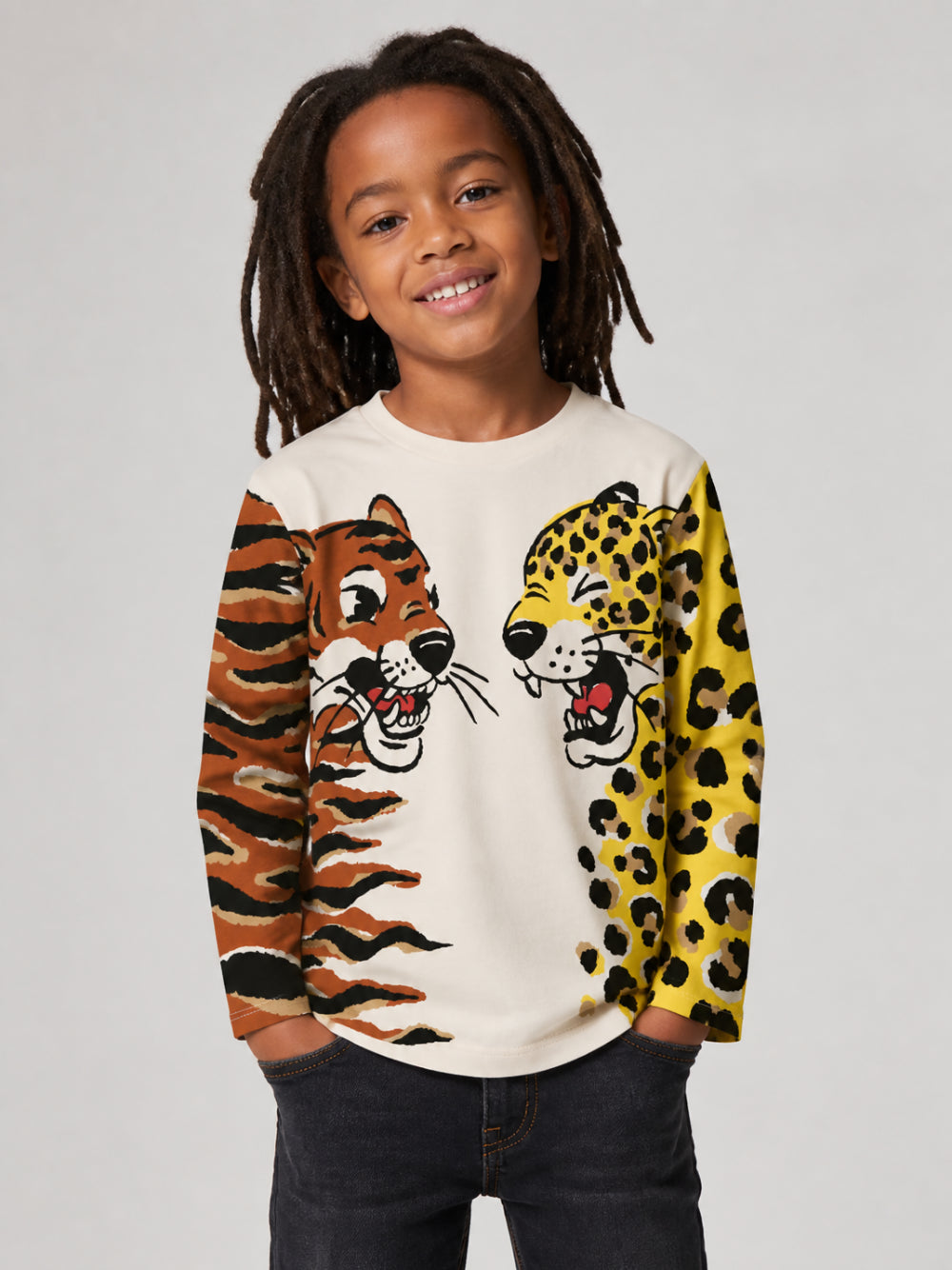 T-shirt per bambino Kenzo Kids beige con stampa grafica K61960 21G KENZO KIDS 