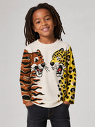 T-shirt per bambino Kenzo Kids beige con stampa grafica K61960 21G KENZO KIDS 