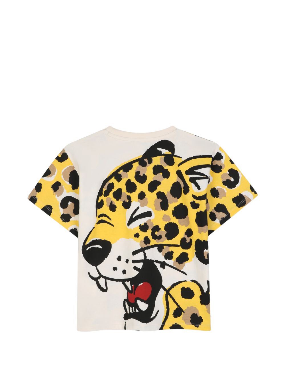 T-shirt per bambino Kenzo Kids beige con stampa animalier K61961 563 KENZO KIDS 