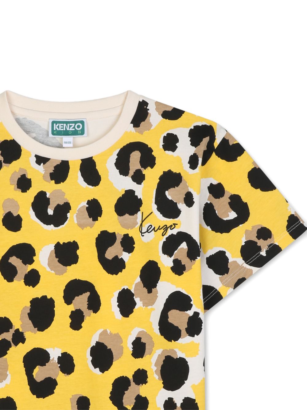 T-shirt per bambino Kenzo Kids beige con stampa animalier K61961 563 KENZO KIDS 