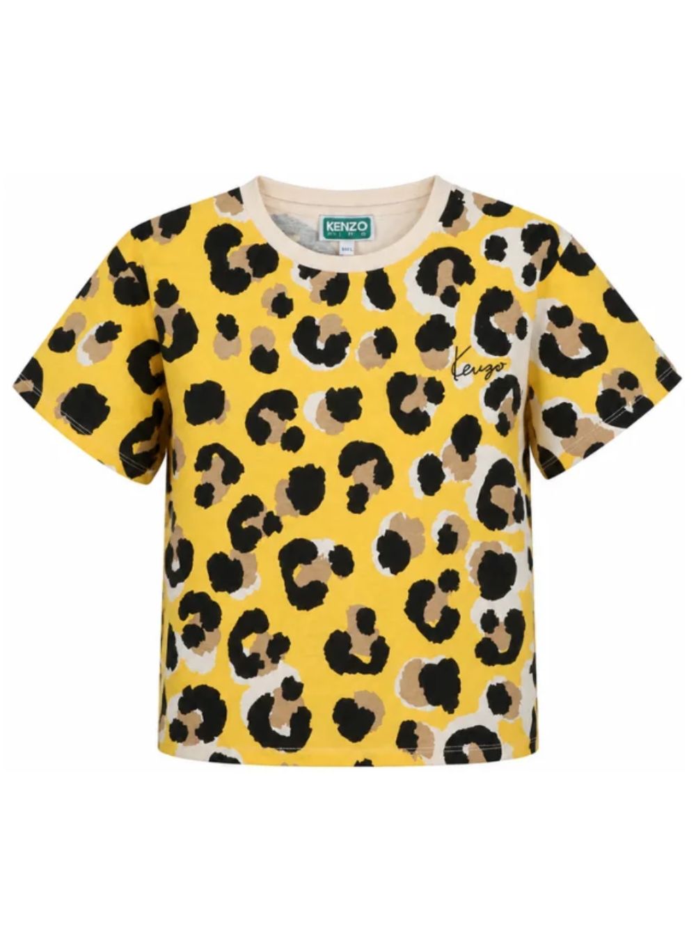 T-shirt per bambino Kenzo Kids beige con stampa animalier K61961 563 KENZO KIDS 
