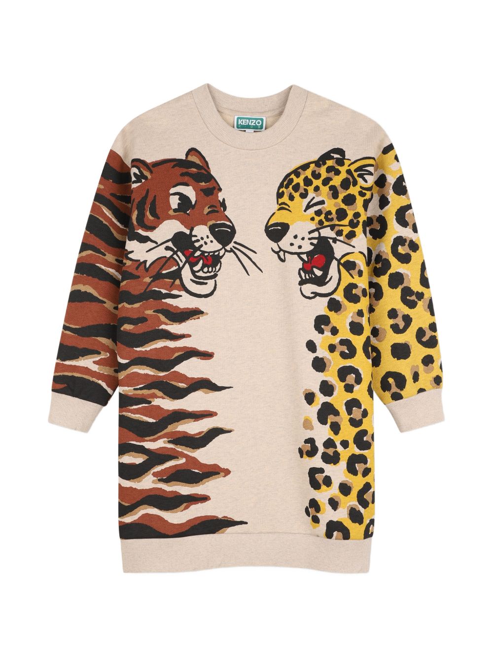 Abito per bambina Kenzo Kids beige con stampa animalier K61969 230 KENZO KIDS 