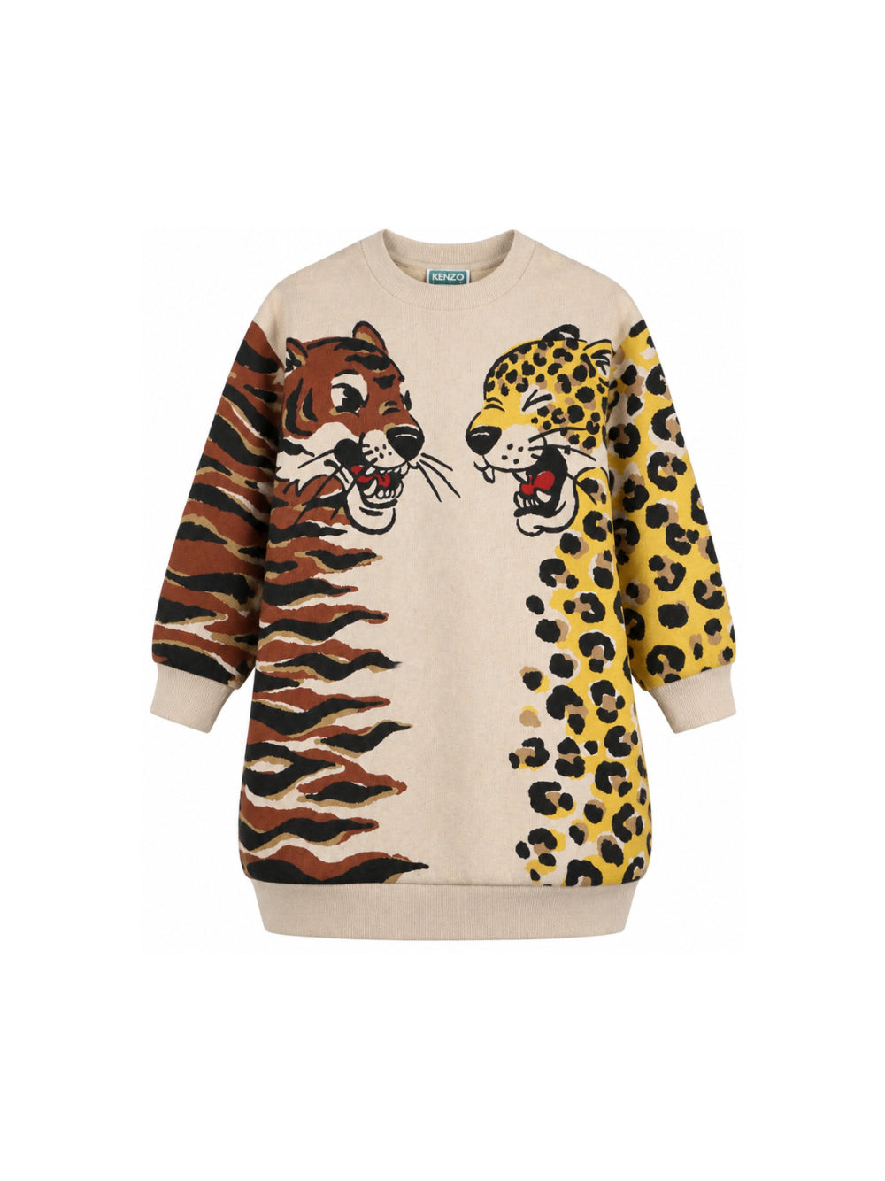 Abito per bambina Kenzo Kids beige con stampa animalier K61969 230 KENZO KIDS 