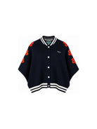 Mantella per bambina Kenzo Kids blu Boke Flower con bordo a righe K62002 845 KENZO KIDS 