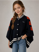 Mantella per bambina Kenzo Kids blu Boke Flower con bordo a righe K62002 845 KENZO KIDS 