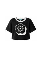 T-shirt per bambina Kenzo Kids nera con taglio crop K62004 09B KENZO KIDS 