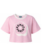 T-shirt per bambina Kenzo Kids rosa con taglio crop K62004 44F KENZO KIDS 