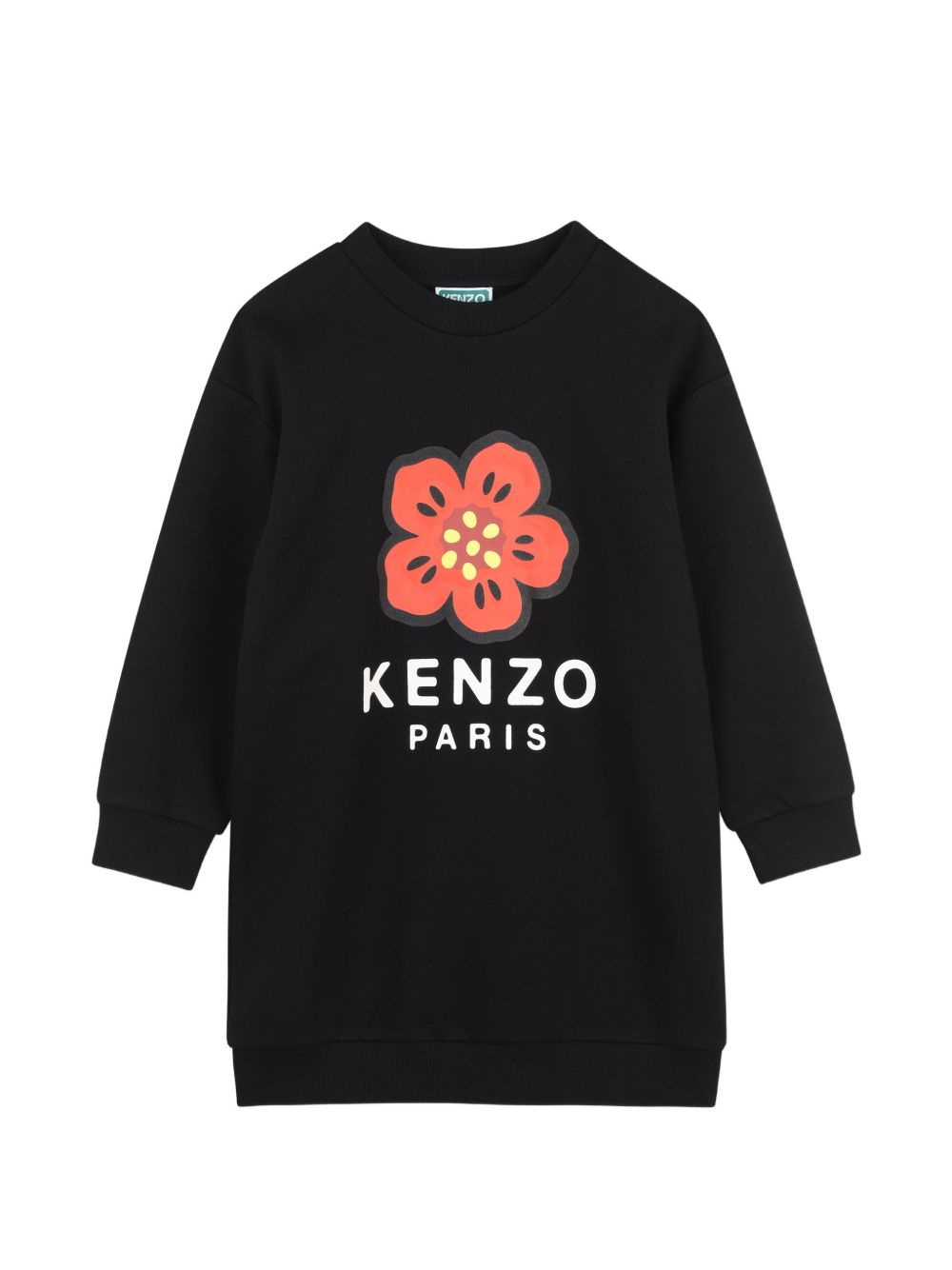 Abito per bambina Kenzo Kids nero con stampa grafica Boke Flower K62010 09B KENZO KIDS 