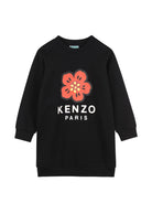 Abito per bambina Kenzo Kids nero con stampa grafica Boke Flower K62010 09B KENZO KIDS 