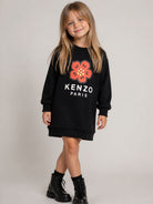 Abito per bambina Kenzo Kids nero con stampa grafica Boke Flower K62010 09B KENZO KIDS 
