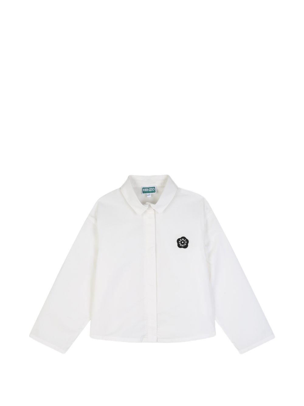 Camicia per bambina Kenzo Kids bianca con applicazione frontale con logo Boke Flower K62019 117 KENZO KIDS 