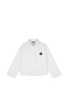 Camicia per bambina Kenzo Kids bianca con applicazione frontale con logo Boke Flower K62019 117 KENZO KIDS 