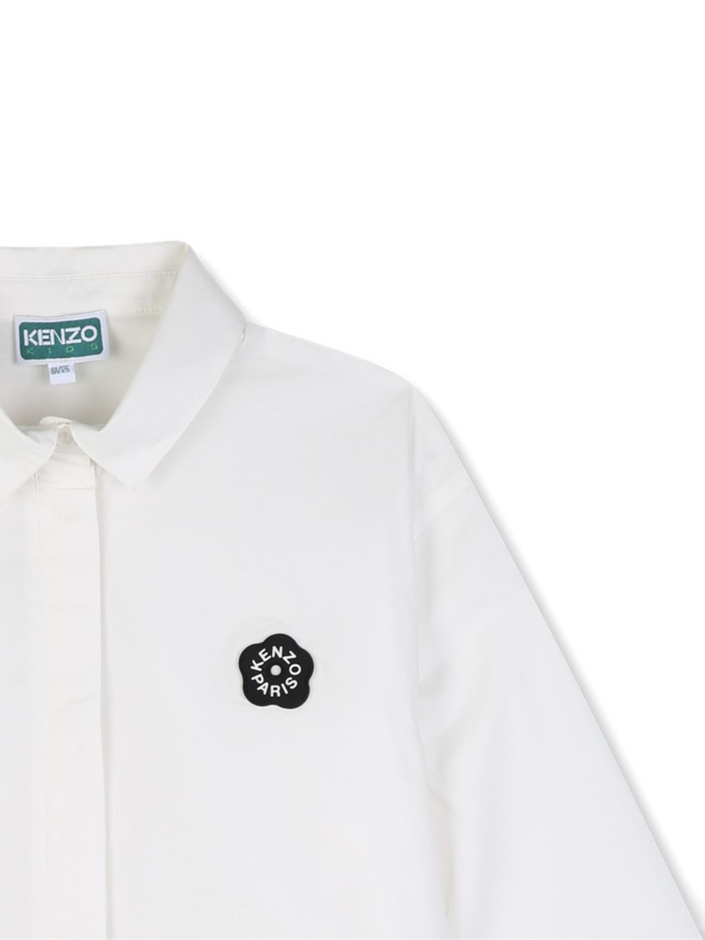 Camicia per bambina Kenzo Kids bianca con applicazione frontale con logo Boke Flower K62019 117 KENZO KIDS 