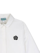 Camicia per bambina Kenzo Kids bianca con applicazione frontale con logo Boke Flower K62019 117 KENZO KIDS 