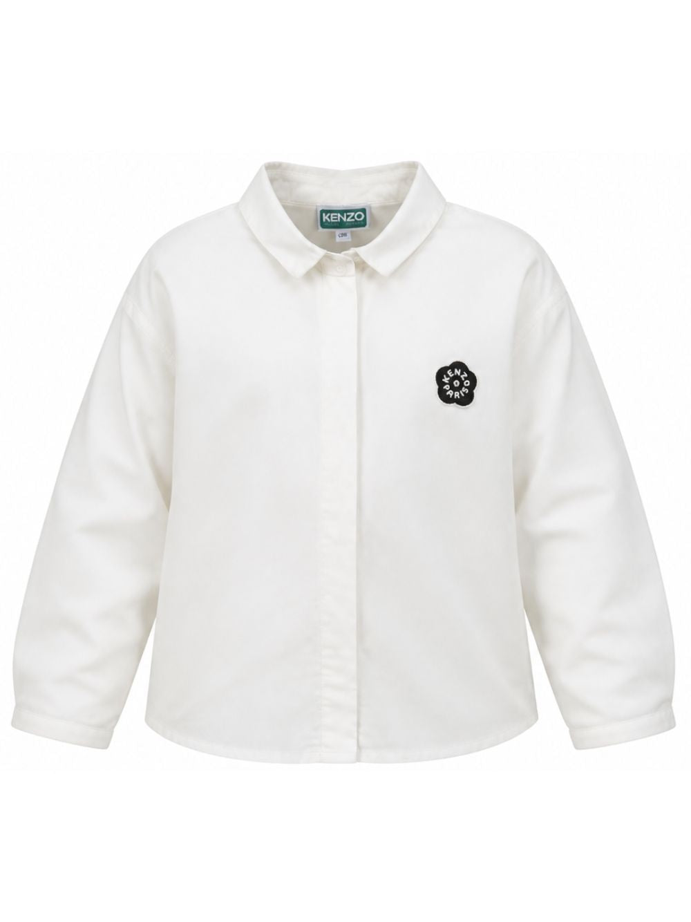 Camicia per bambina Kenzo Kids bianca con applicazione frontale con logo Boke Flower K62019 117 KENZO KIDS 