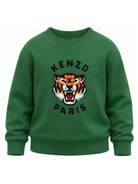 Felpa per bambino Kenzo Kids verde con stampa logo sul davanti K62029 651 KENZO KIDS 
