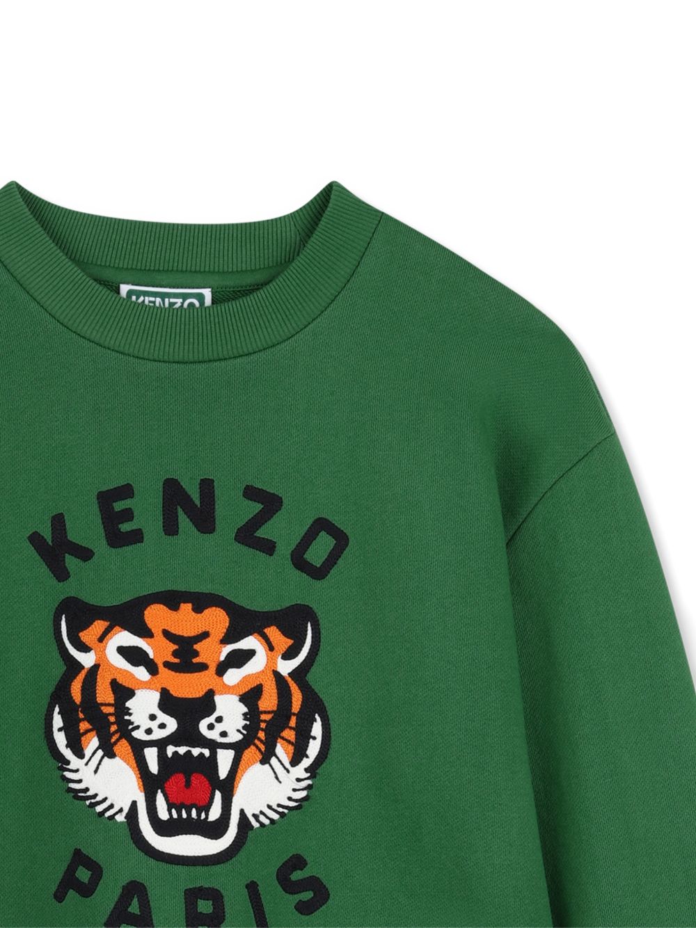 Felpa per bambino Kenzo Kids verde con stampa logo sul davanti K62029 651 KENZO KIDS 