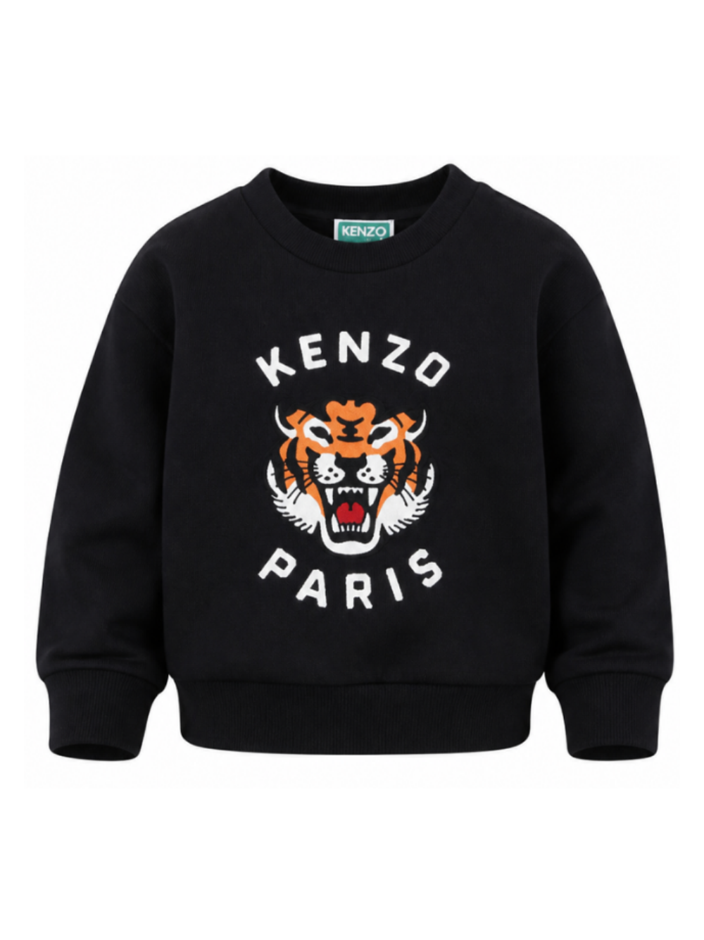 Felpa per bambino Kenzo Kids nera con motivo Tiger sul davanti K62029 845 KENZO KIDS 