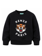 Felpa per bambino Kenzo Kids nera con motivo Tiger sul davanti K62029 845 KENZO KIDS 