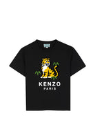 T-shirt per bambino Kenzo Kids nera con motivo Tiger K62033 09B KENZO KIDS 