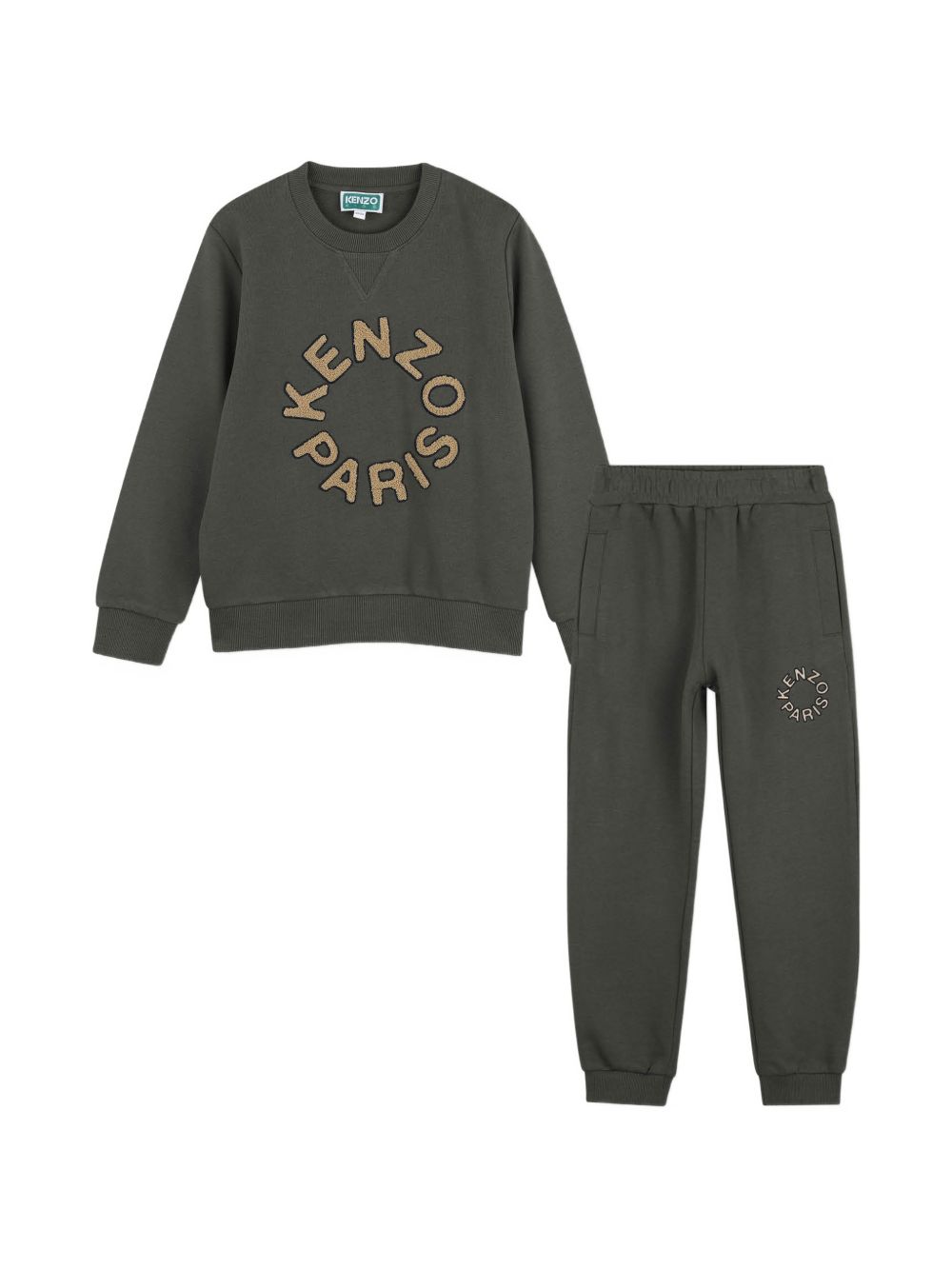 Tuta sportiva per bambino Kenzo Kids grigia con logo ricamato K62039 64Q KENZO KIDS 
